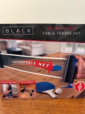 Black Series Retractable Table Tennis Set - Blue